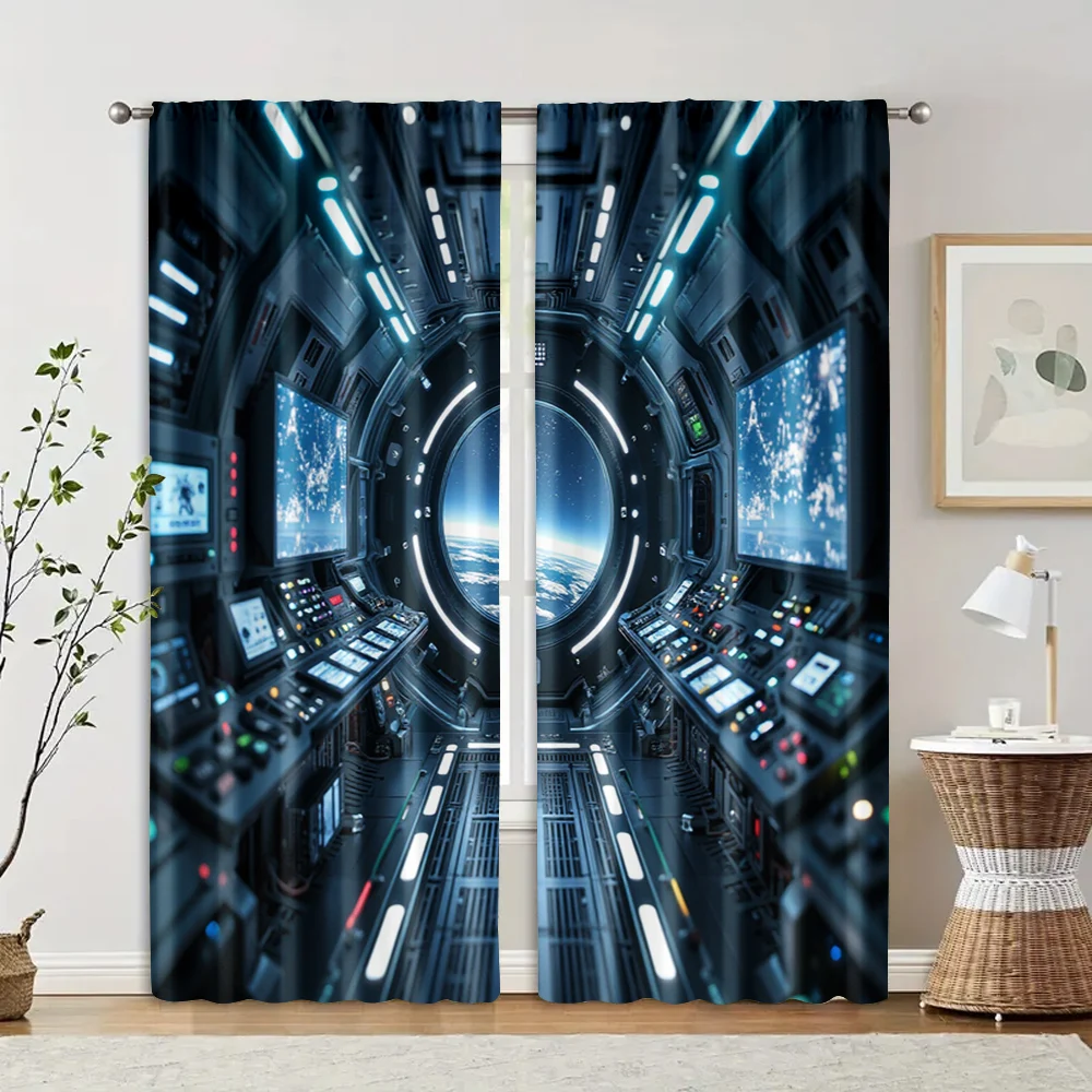2 pcs, filtering curtains (excluding rods, non-movable, without batteries) Spaceship for use in bedrooms and living rooms
2 pcs, filtering curtains (excluding rods, non-movable, without batteries) Spaceship for use in bedrooms and living rooms