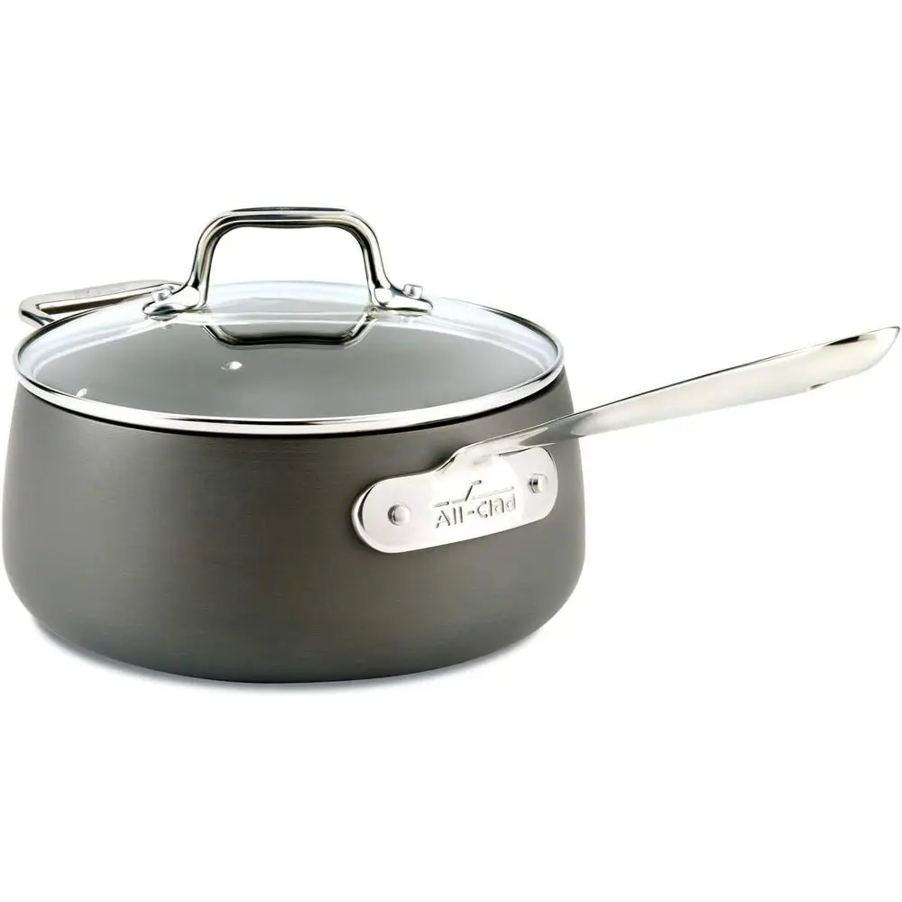 HA1 Hard Anodized Nonstick Sauce Pan 3.5 Quart Induction Oven Sae 350 Pots and Pans, Cookware Black
HA1 Hard Anodized Nonstick Sauce Pan 3.5 Quart Induction Oven Sae 350 Pots and Pans, Cookware Black