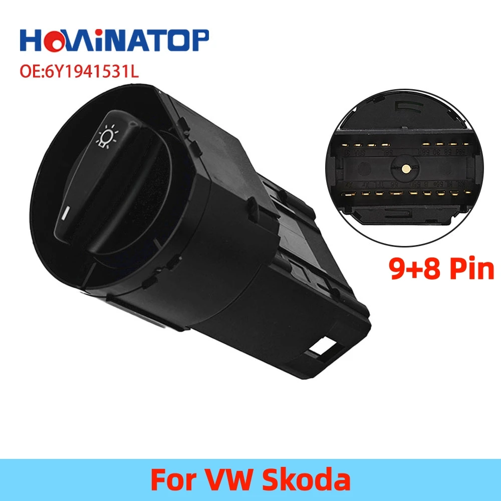 HOWINATOP 6Y1941531L 9+8 Pin Headlight Control Switch For VW Skoda High Quality OEM Replacement
HOWINATOP 6Y1941531L 9+8 Pin Headlight Control Switch For VW Skoda High Quality OEM Replacement