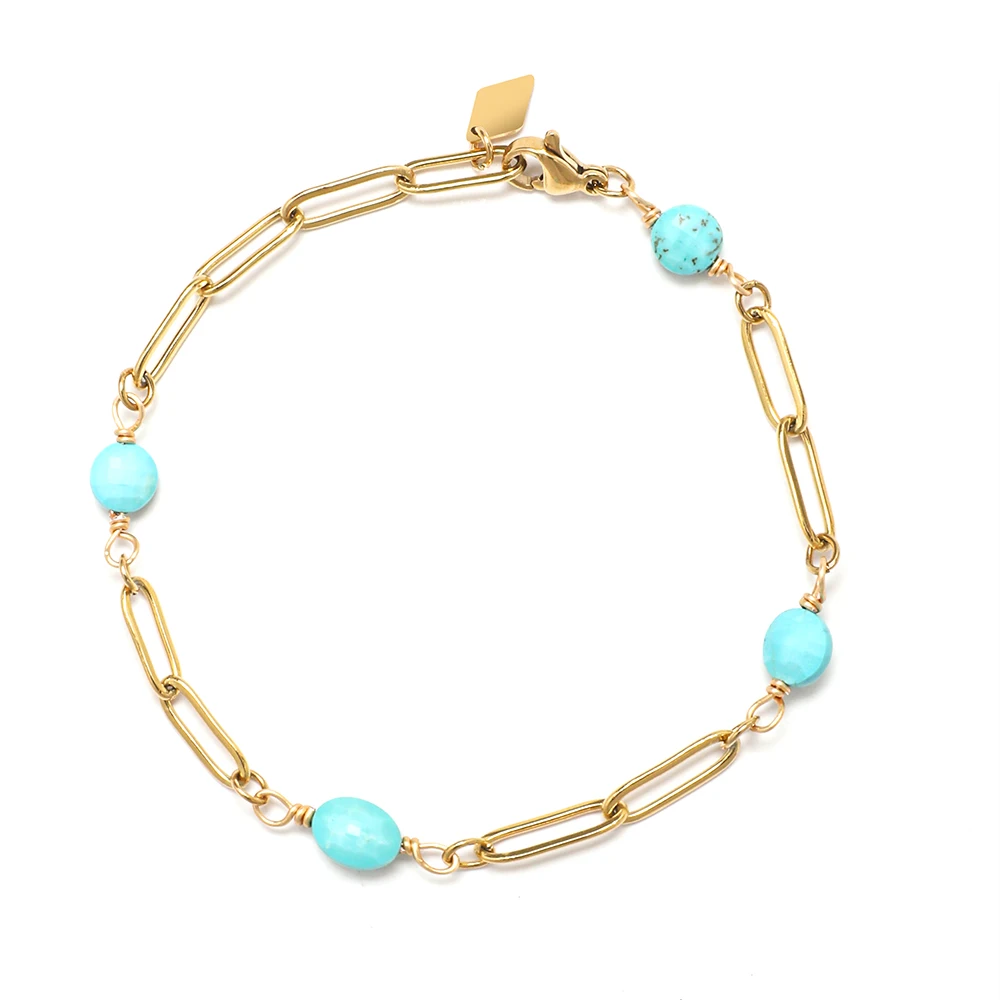 ZMZY 6MM Flat Turquoise Agate Natural Stone Beads Handmade Chain Men Bracelet Bangle Stainless Steel Summer Jewelry 2025
ZMZY 6MM Flat Turquoise Agate Natural Stone Beads Handmade Chain Men Bracelet Bangle Stainless Steel Summer Jewelry 2025