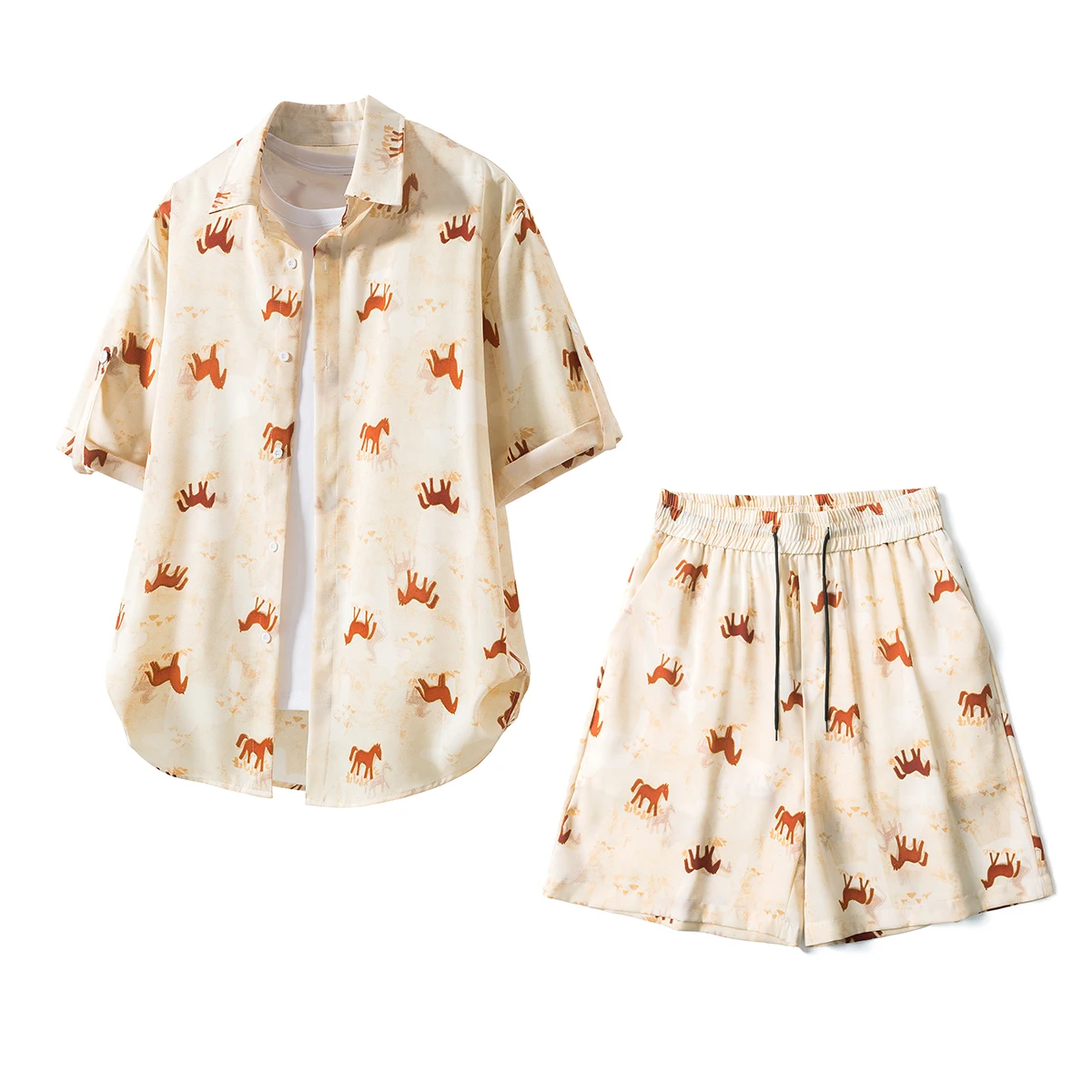 Summer Clothes for Man Casual Shirts+shorts Tropical Vacation 2 Piece 2026 Vintage Cute Pony Printed Beachwear Men Costume Homme
Summer Clothes for Man Casual Shirts+shorts Tropical Vacation 2 Piece 2026 Vintage Cute Pony Printed Beachwear Men Costume Homme