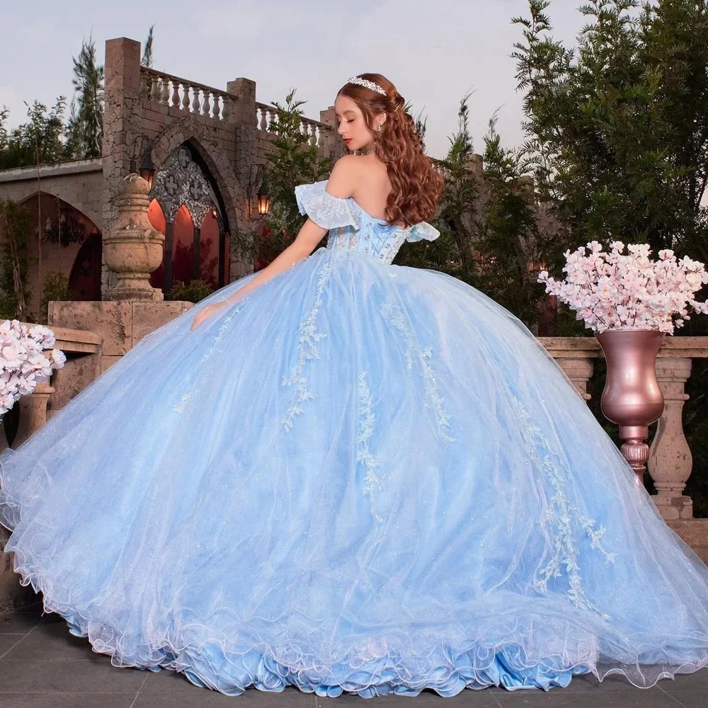 Небесно-голубое платье Quinceanera 2023 милое бальное платье с открытыми плечами кружевное с аппликацией Пышное милое 16 платье на день рождения Miss World
Небесно-голубое платье Quinceanera 2023 милое бальное платье с открытыми плечами кружевное с аппликацией Пышное милое 16 платье на день рождения Miss World