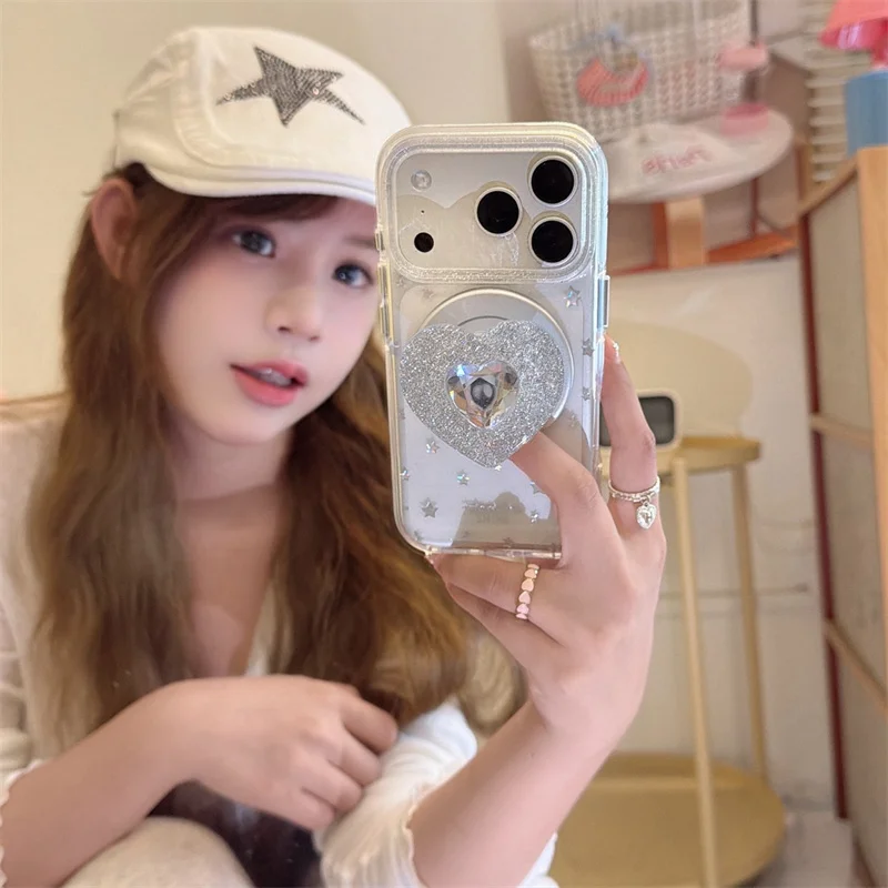 Glitter Star & Heart Magnetic Phone Case With Bling Design Anti-scratch Shockproof Cover For iPhone 17 16 15 14 Pro Max
Glitter Star & Heart Magnetic Phone Case With Bling Design Anti-scratch Shockproof Cover For iPhone 17 16 15 14 Pro Max