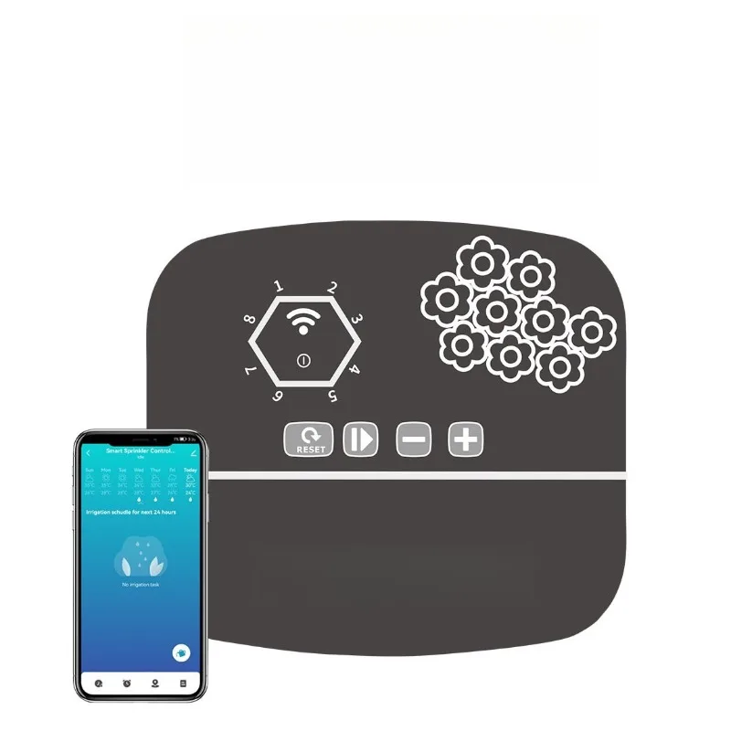 WiFi 8 station irrigation controller villa garden green plants automatic watering solenoid valve controller
WiFi 8 station irrigation controller villa garden green plants automatic watering solenoid valve controller