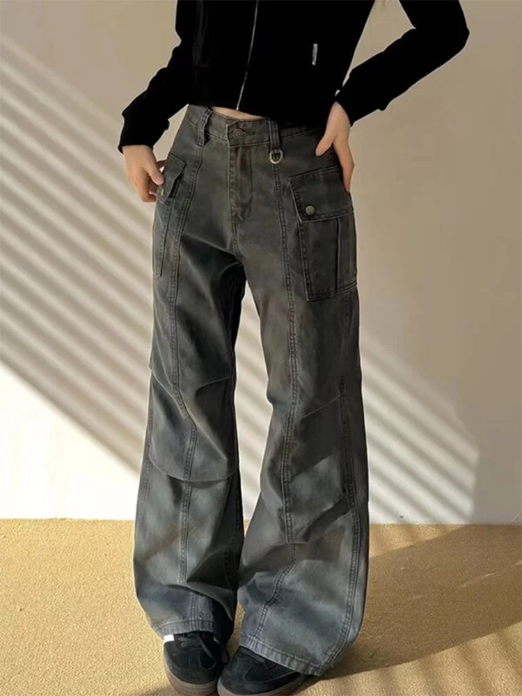 Women's Dark Grey Cargo Pants Y2K Baggy Japanese Harajuku High Street 2000s Aesthetic Fashion Wide Leg Vintage Jeans Clothing
Women's Dark Grey Cargo Pants Y2K Baggy Japanese Harajuku High Street 2000s Aesthetic Fashion Wide Leg Vintage Jeans Clothing