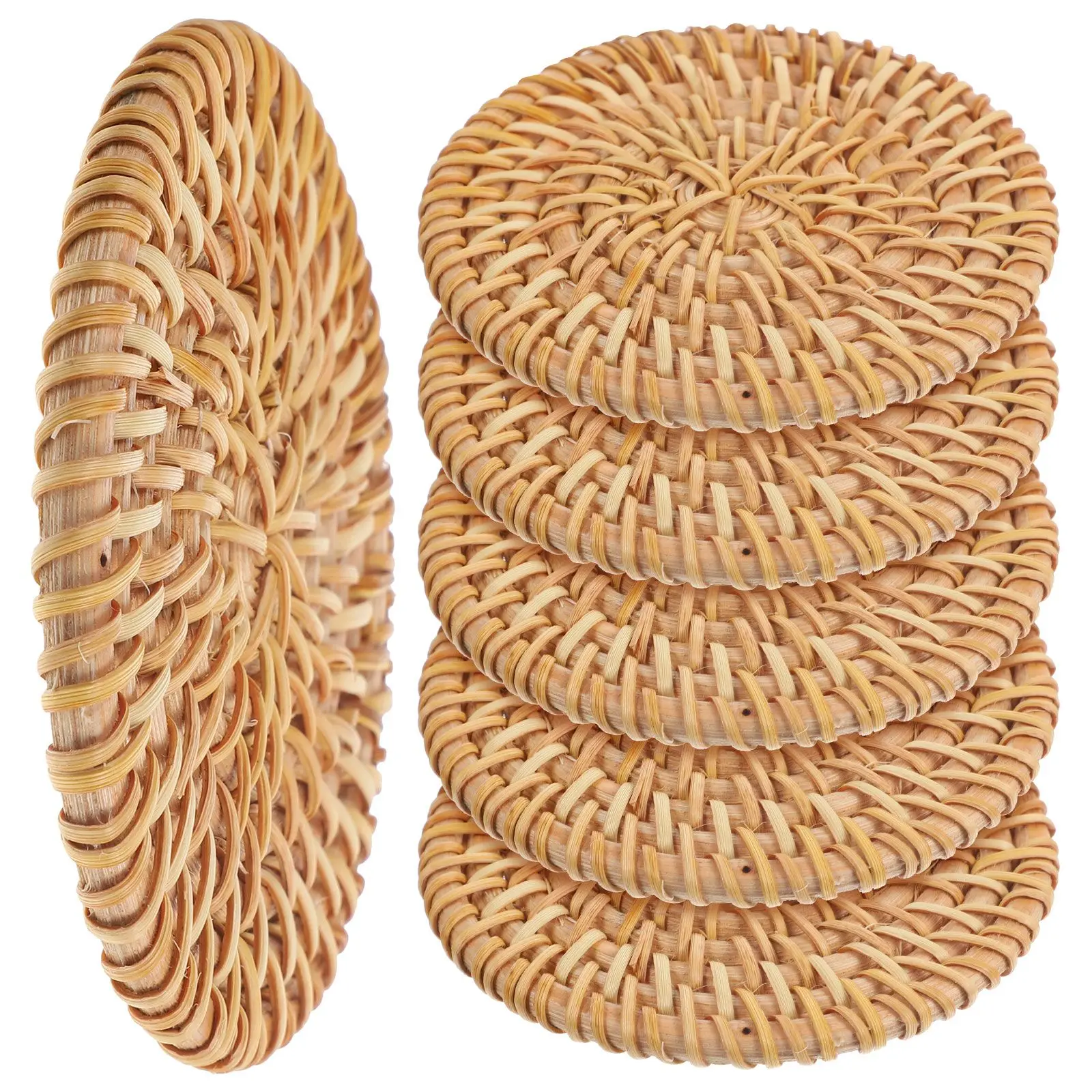 6 Pcs Rattan Coasters 8cm Handwoven Heat Insulation Mat for Dining Table Kitchen Decor Teacup Pad Bowl Place Mats Woven Cup
6 Pcs Rattan Coasters 8cm Handwoven Heat Insulation Mat for Dining Table Kitchen Decor Teacup Pad Bowl Place Mats Woven Cup