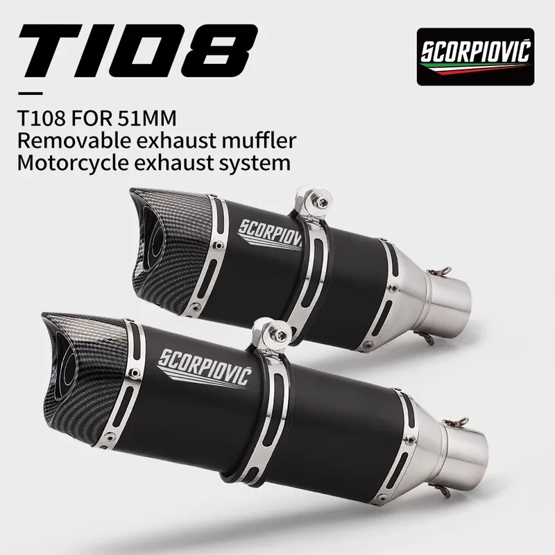 51mm Exhaust Muffler with DB Killer for XMAX300 PCX125 DUKE390 ADV750 ADV350 MT09 T108
51mm Exhaust Muffler with DB Killer for XMAX300 PCX125 DUKE390 ADV750 ADV350 MT09 T108