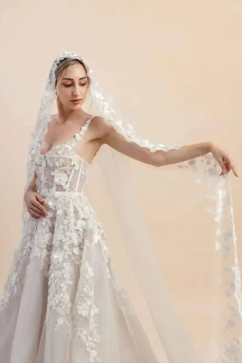 Elegant Bridal Veils Women One-Layer Appliques Lace Edge With Comb Tulle Wedding Dress Velo De Novia Customized
Elegant Bridal Veils Women One-Layer Appliques Lace Edge With Comb Tulle Wedding Dress Velo De Novia Customized