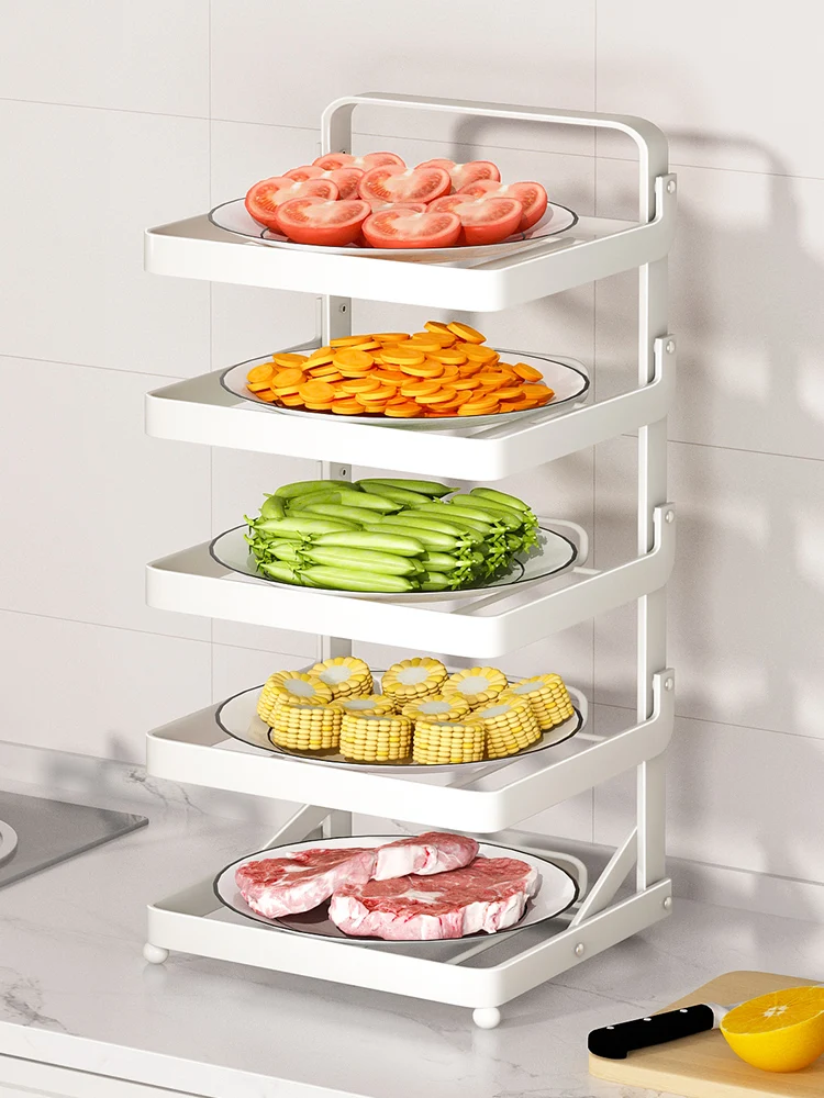 Складной многоуровневый держатель для хранения тарелок и овощей на столешницу или стену, металлический органайзер для кухни
Складной многоуровневый держатель для хранения тарелок и овощей на столешницу или стену, металлический органайзер для кухни