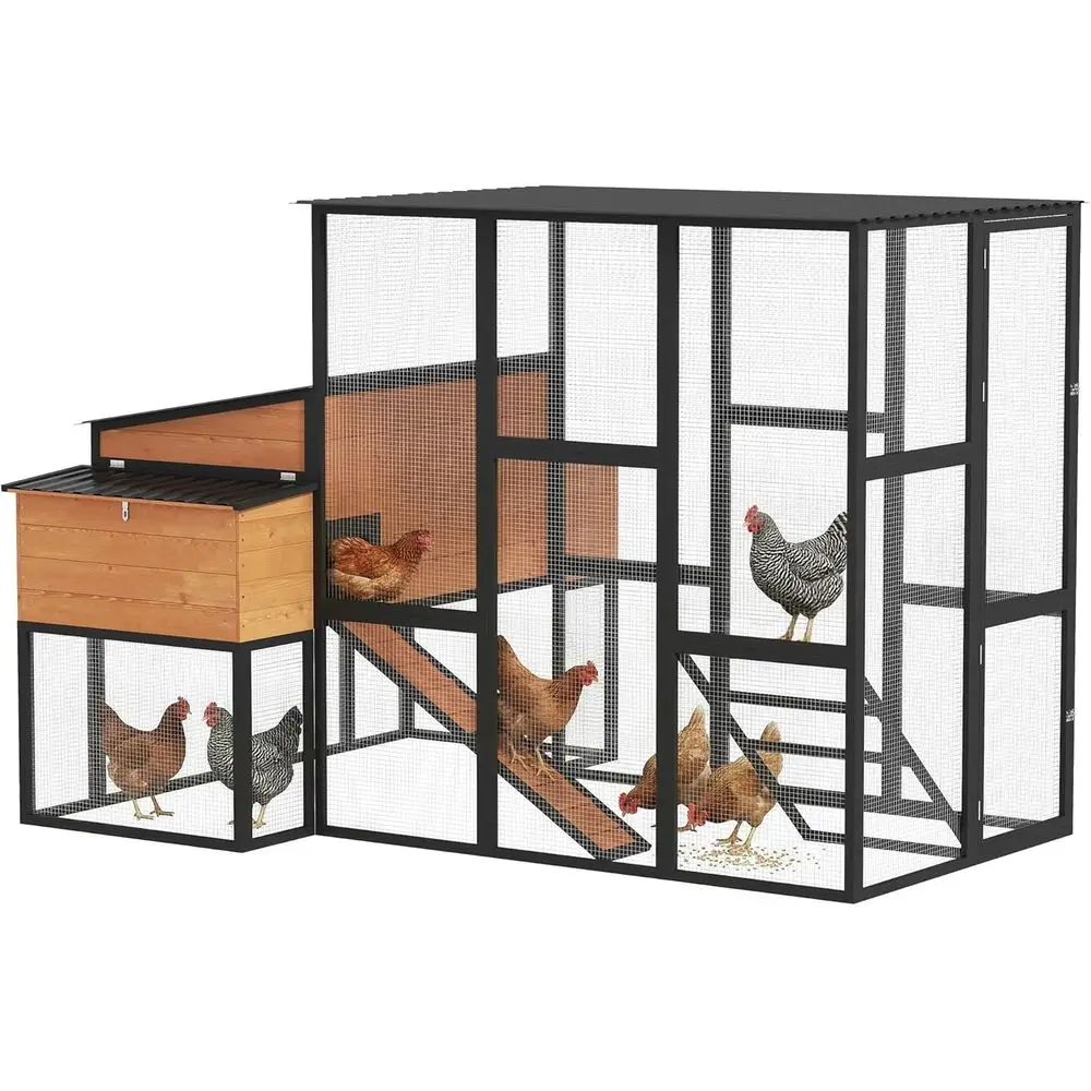 Spacious 105 Wooden Chicken Coop for 7-12 Hens, with Run, Nesting Boxes, and Waterproof Roof, Yellow
Spacious 105 Wooden Chicken Coop for 7-12 Hens, with Run, Nesting Boxes, and Waterproof Roof, Yellow