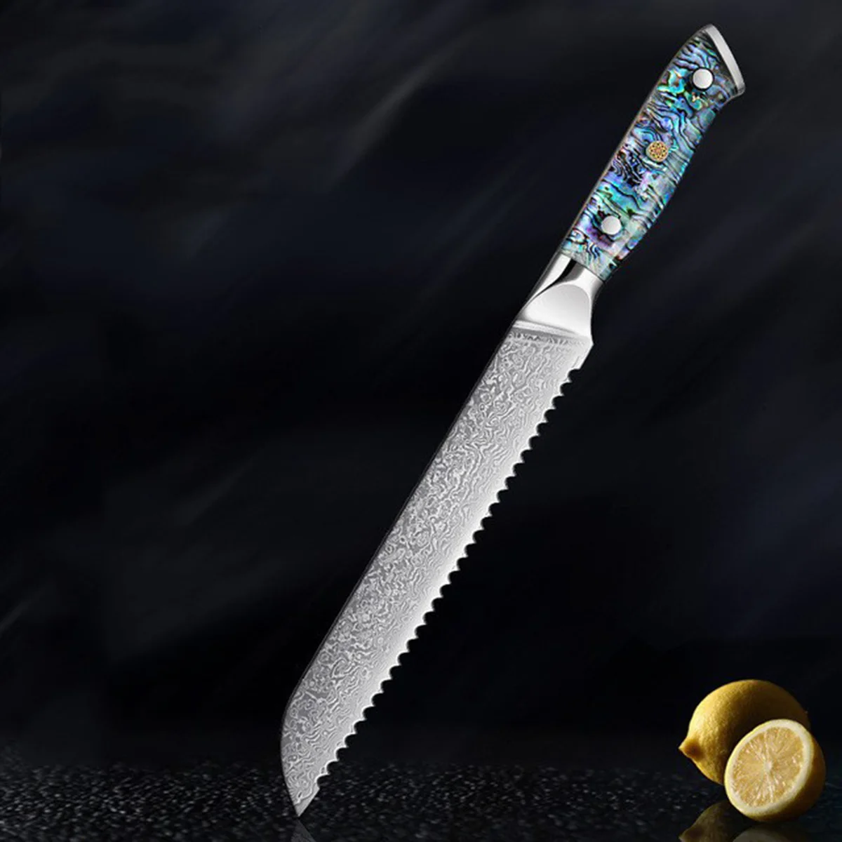 Shell-Handled/Balloonfish Shell-Handled Bread Knife, Sharp and Durable, Damascus Steel Blade, a Beauty in the Kitchen, Cuts Bread Without Leaving Crumbs, a Must-Have for Baking Enthusiasts
Shell-Handled/Balloonfish Shell-Handled Bread Knife, Sharp and Durable, Damascus Steel Blade, a Beauty in the Kitchen, Cuts Bread Without Leaving Crumbs, a Must-Have for Baking Enthusiasts