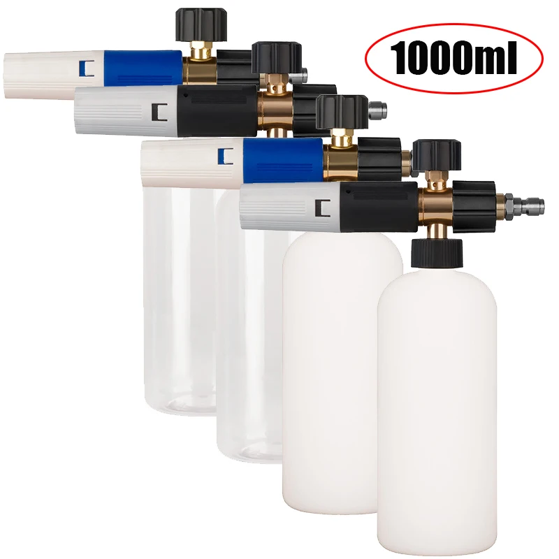 Car Wash Snow Foam Lance 1/4'' Foam Spray Nozzle M22-14 Adjustable Foam Shape Angle White Transparent 1L Bottle for Car Washer
Car Wash Snow Foam Lance 1/4'' Foam Spray Nozzle M22-14 Adjustable Foam Shape Angle White Transparent 1L Bottle for Car Washer