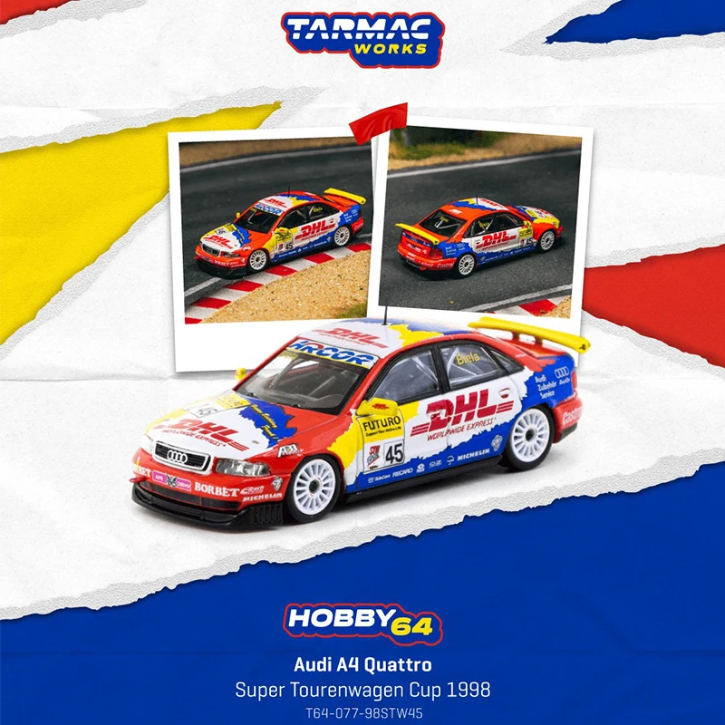 Предпродажа TW 1:64 Audi A4 Quattro Super Tourenwagen Cup 1998, литая под давлением модель автомобиля Frank Biela, коллекция игрушек Tarmac Works
Предпродажа TW 1:64 Audi A4 Quattro Super Tourenwagen Cup 1998, литая под давлением модель автомобиля Frank Biela, коллекция игрушек Tarmac Works