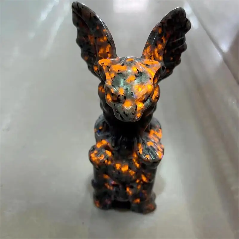 10CM Natural Yooperlite Crystal Gargoyle Hand Carved Polished Quartz Statue Healing Gemstones Crafts For Home Decorations 1pcs 
10CM Natural Yooperlite Crystal Gargoyle Hand Carved Polished Quartz Statue Healing Gemstones Crafts For Home Decorations 1pcs