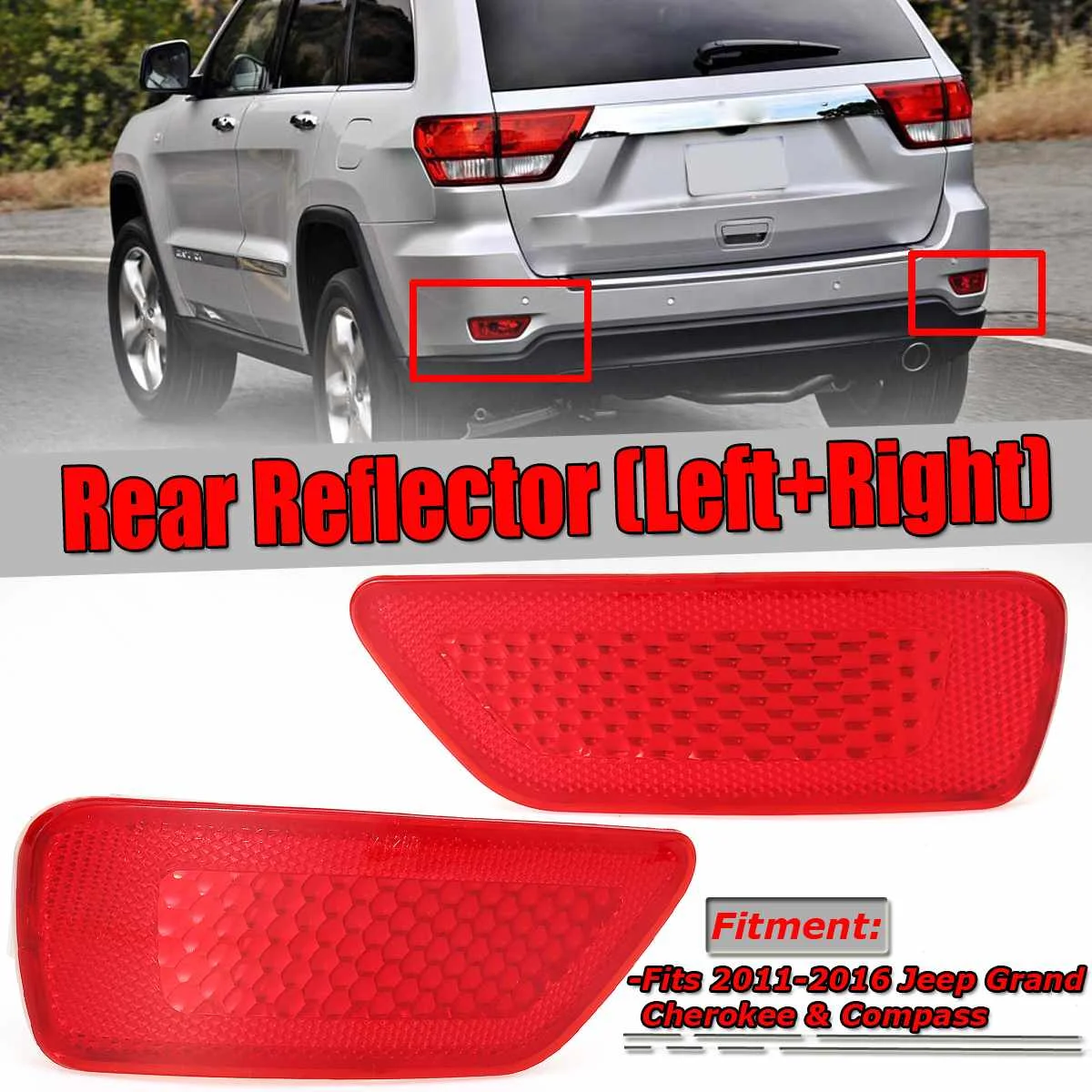 New 2PCS Car Rear Bumper Reflector Light Signal Lamp For Jeep Grand Cherokee & For Compass 2011-2016 57010720AC 57010721AC
New 2PCS Car Rear Bumper Reflector Light Signal Lamp For Jeep Grand Cherokee & For Compass 2011-2016 57010720AC 57010721AC