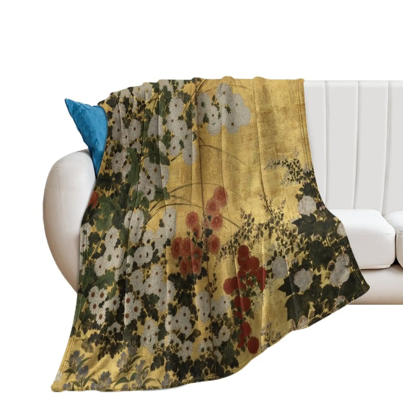 White Red Chrysanthemums Floral Japanese Gold Screen Print Throw Blanket Multi-Purpose Retros Luxury Designer Blankets
White Red Chrysanthemums Floral Japanese Gold Screen Print Throw Blanket Multi-Purpose Retros Luxury Designer Blankets