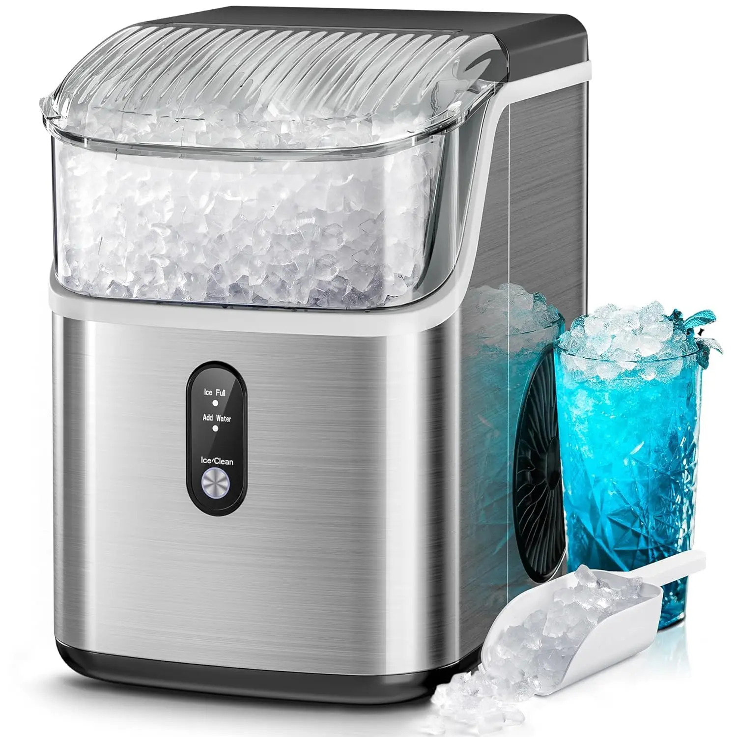 Portable Nugget Ice Maker, 35lbs/Day, Self-Cleaning, Quick Operation for Home Use in Silver
Portable Nugget Ice Maker, 35lbs/Day, Self-Cleaning, Quick Operation for Home Use in Silver
