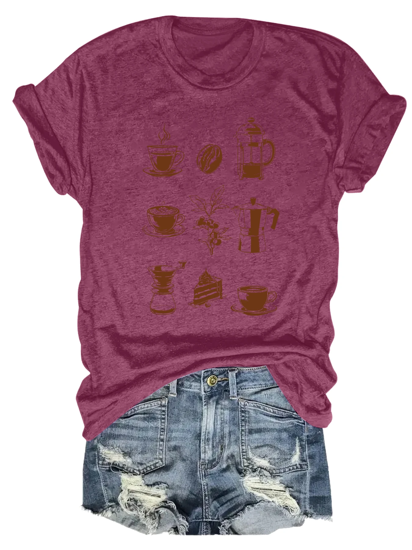 Plus size women's short sleeve T-shirt Fish Coffee Cup Book Music Note Heart Star Sun Comfortable soft fabric summer outfit
Plus size women's short sleeve T-shirt Fish Coffee Cup Book Music Note Heart Star Sun Comfortable soft fabric summer outfit