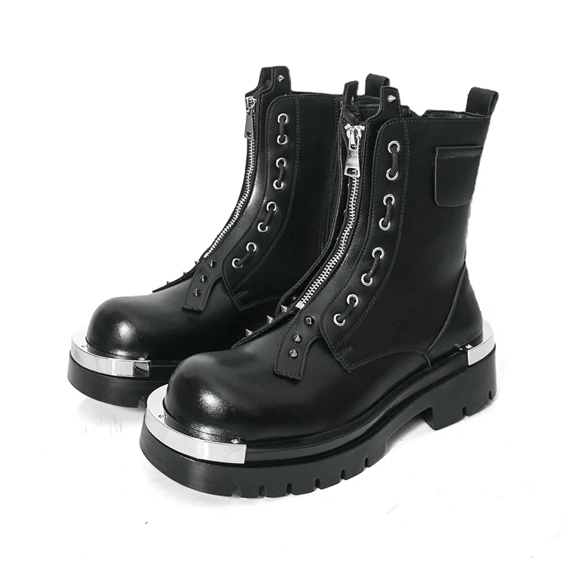 Big Size 38-46 Men Fashion Boots Rivet Punk Style Motorcycle Boots Trendy Metal Decoration Platform Boots High Top Casual Shoes
Big Size 38-46 Men Fashion Boots Rivet Punk Style Motorcycle Boots Trendy Metal Decoration Platform Boots High Top Casual Shoes