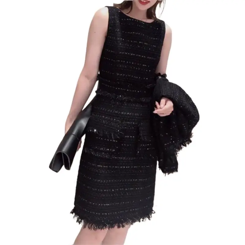Hand-Knitted Small Sequin Black Dress vestidos de mujer elegante elegantes dress vestido preto decote
Hand-Knitted Small Sequin Black Dress vestidos de mujer elegante elegantes dress vestido preto decote