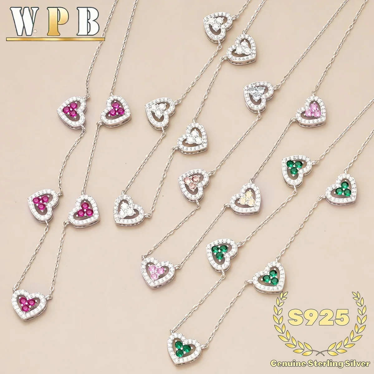 Genuine S925 Sterling Silver 5 Hearts Studded Necklace Shine CZ Adjustable Chain Jewelry Gift for Women Valentine Anniversary
Genuine S925 Sterling Silver 5 Hearts Studded Necklace Shine CZ Adjustable Chain Jewelry Gift for Women Valentine Anniversary