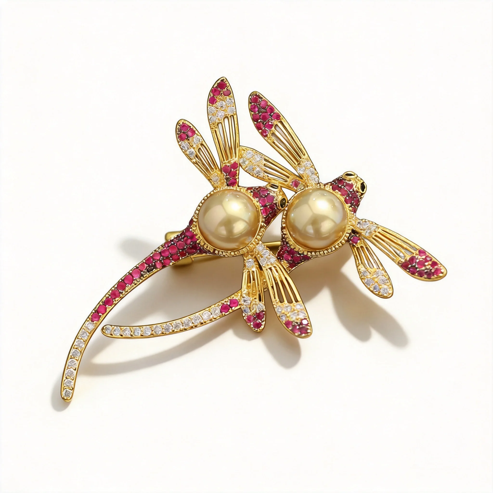 Chinese Style Auspicious Lucky Double Dragonfly Brooch Retro Two Tone Gold Inlaid Fuchsia Rhinestone Pearl Insect Pin Elegant
Chinese Style Auspicious Lucky Double Dragonfly Brooch Retro Two Tone Gold Inlaid Fuchsia Rhinestone Pearl Insect Pin Elegant