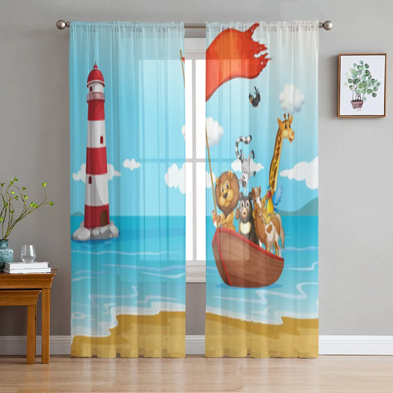 Animals On A Boat Sheer Curtains For Living Room Kids Bedroom Tulle Curtains Kitchen Window Treatment Drapes
Animals On A Boat Sheer Curtains For Living Room Kids Bedroom Tulle Curtains Kitchen Window Treatment Drapes