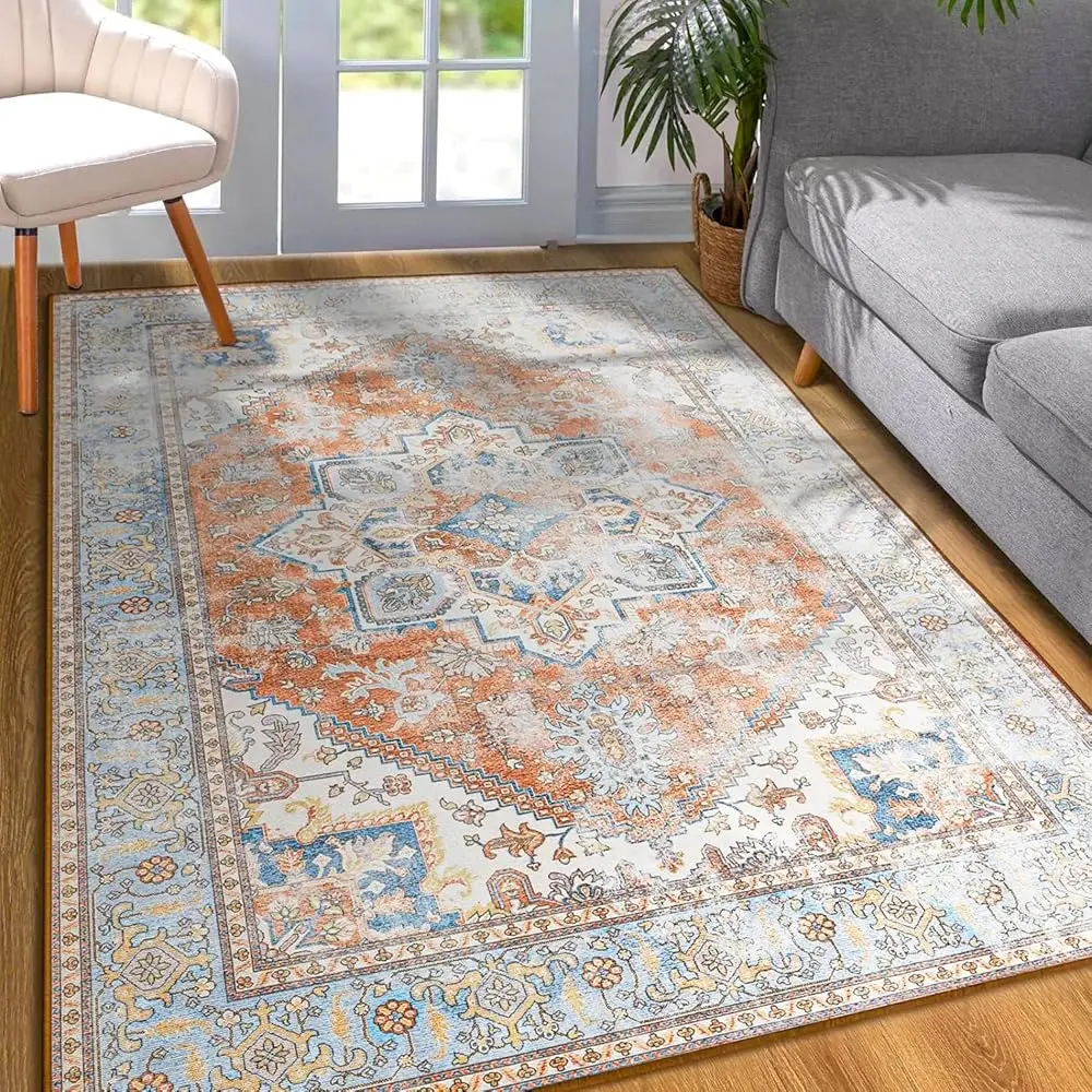 Area Rug For Living Room, 4X6 Hine Washable Boho Rug For Bedroom, Low Pile Lightweight Thin Rugs Floral Vintage Distr Print
Area Rug For Living Room, 4X6 Hine Washable Boho Rug For Bedroom, Low Pile Lightweight Thin Rugs Floral Vintage Distr Print
