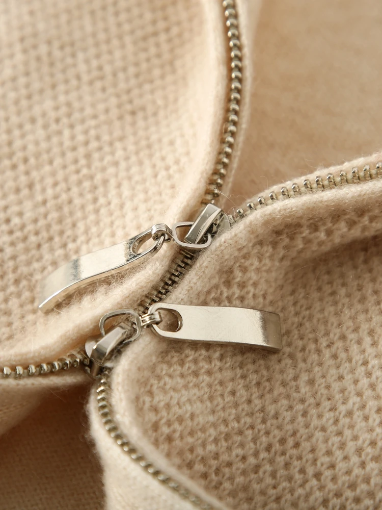 Choice New 100% Cashmere Sweater For Women O-neck Zippers Casual Cardigans Autumn Winter Solid Soft Warm Coat Cashmere Knitwear 
Choice New 100% Cashmere Sweater For Women O-neck Zippers Casual Cardigans Autumn Winter Solid Soft Warm Coat Cashmere Knitwear