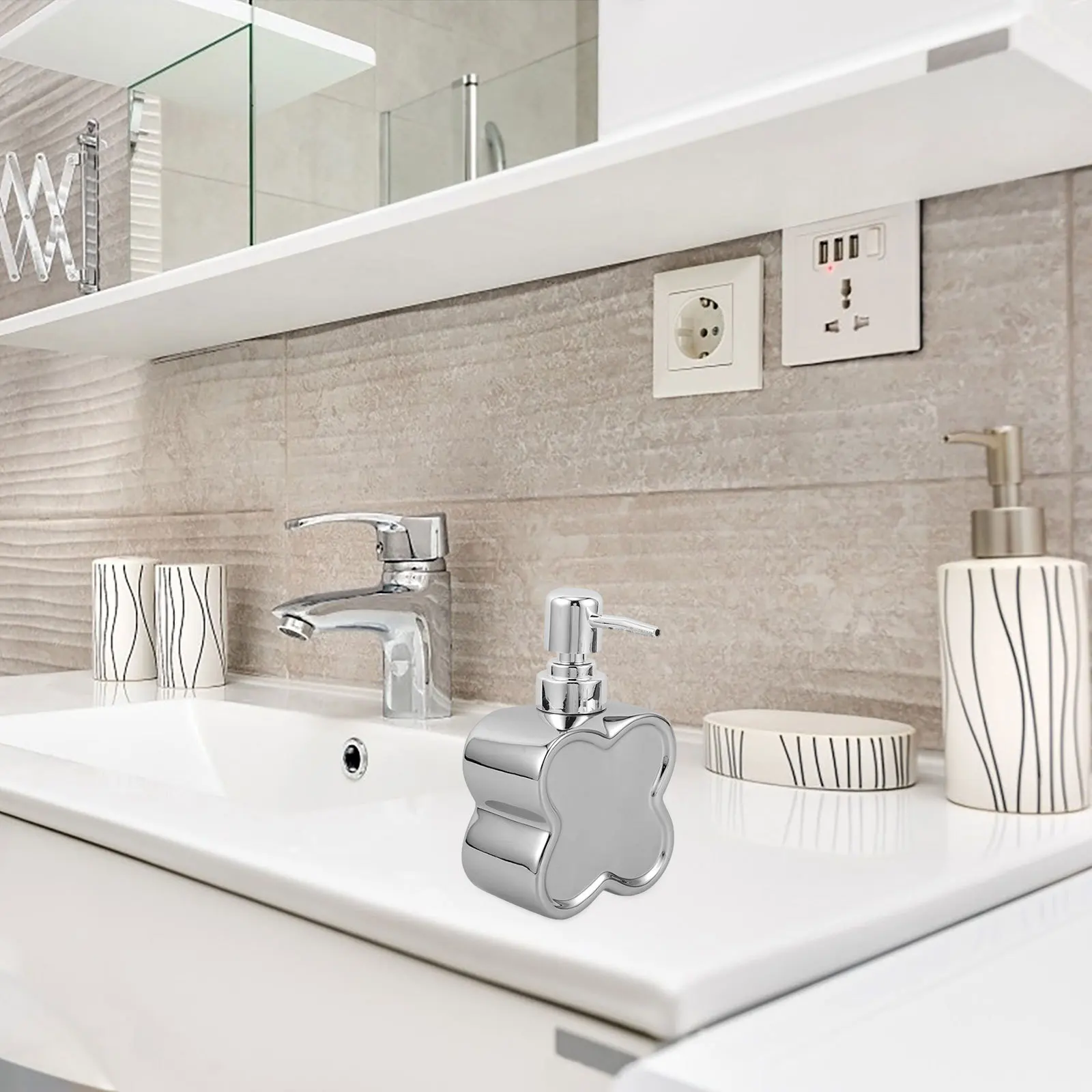 Ceramic Shower Gel Bottle Refillable Soap Dispenser Liquid Dispenser Flower Design Bathroom Lotion Shampoo Pump Bottle
Ceramic Shower Gel Bottle Refillable Soap Dispenser Liquid Dispenser Flower Design Bathroom Lotion Shampoo Pump Bottle