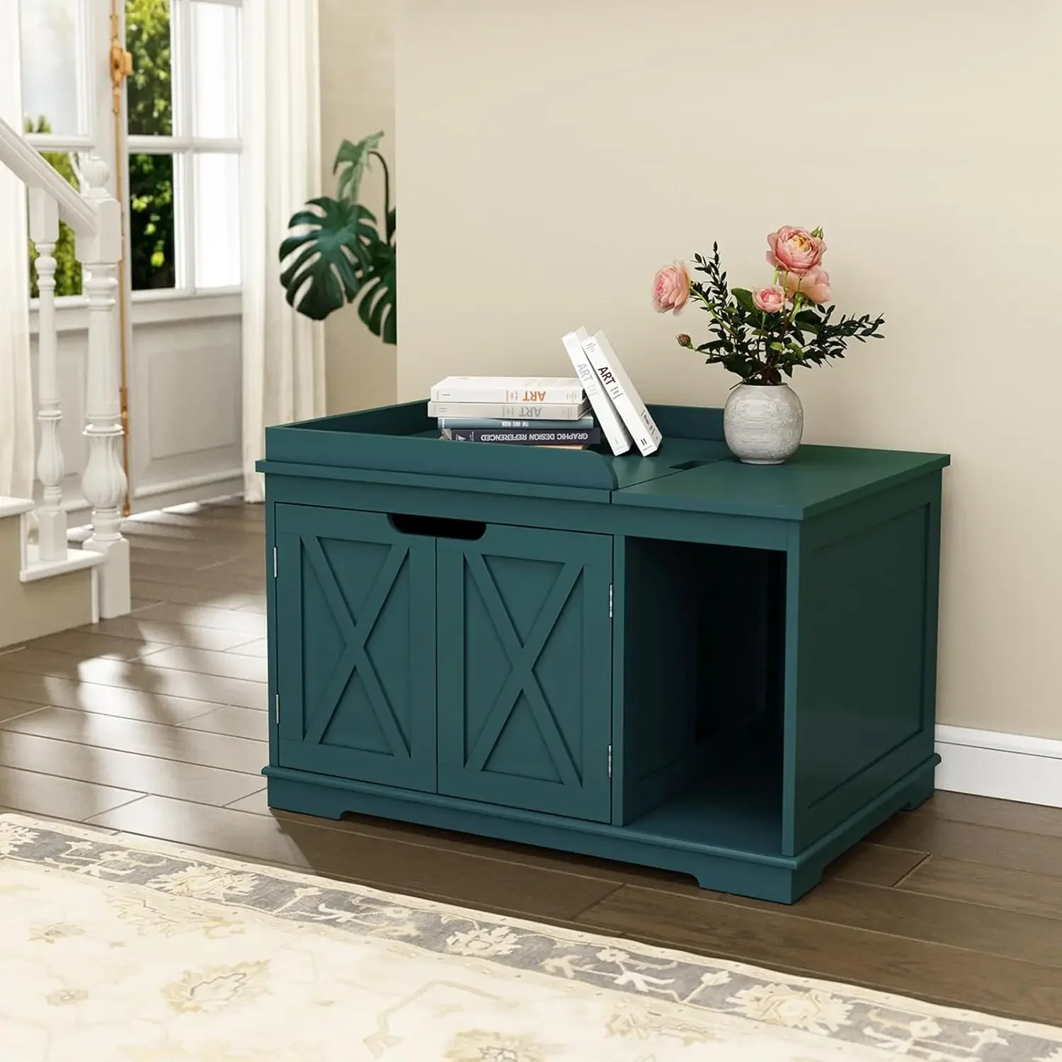 Flip Top Cat Litter Boxes Enclosure Covered Litter Box Hidden Furniture Wooden Cat Washroom Cabinet for Kitty,
Flip Top Cat Litter Boxes Enclosure Covered Litter Box Hidden Furniture Wooden Cat Washroom Cabinet for Kitty,