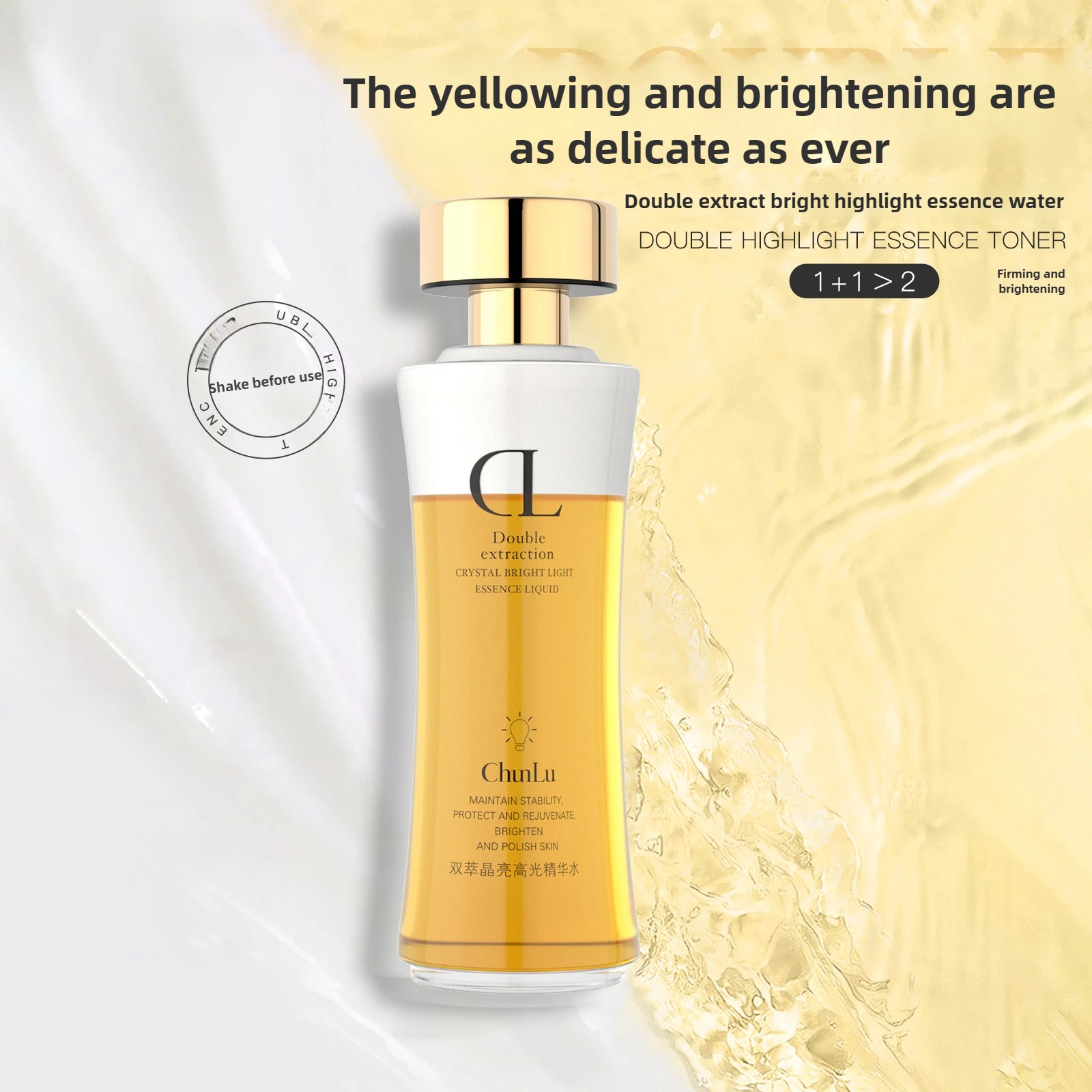 Dual-Phase Crystal Radiance Essence Toner – Hydrating Brightening Firming Moisturizing Revitalizing Skin
Dual-Phase Crystal Radiance Essence Toner – Hydrating Brightening Firming Moisturizing Revitalizing Skin