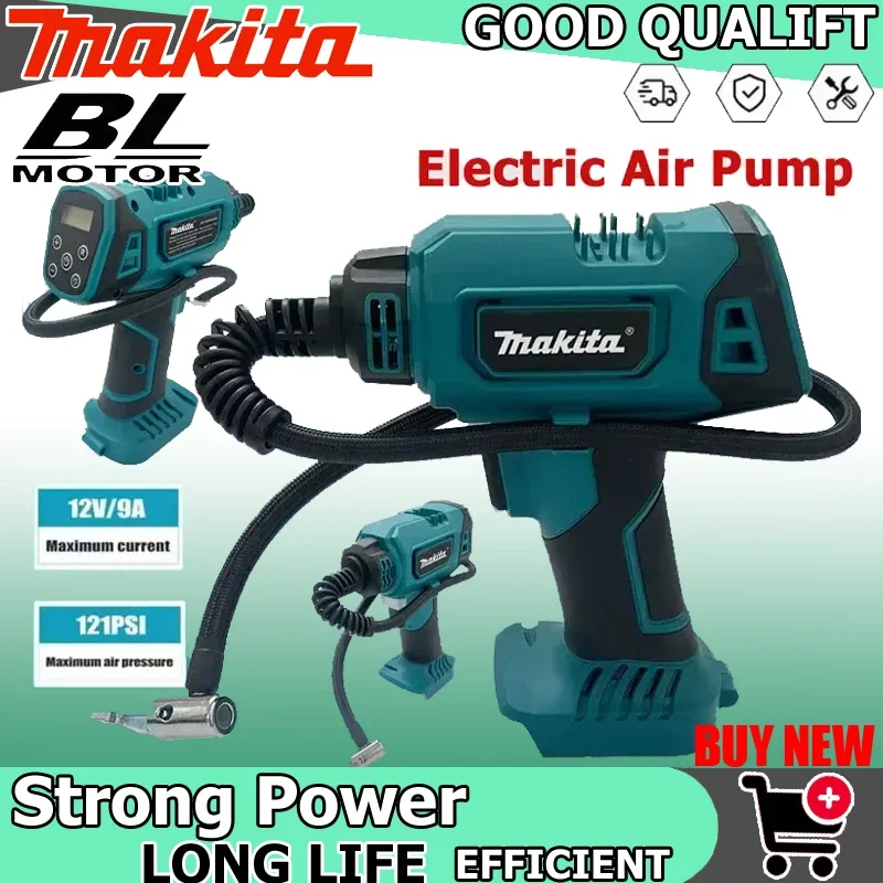 Беспроводной электрический воздушный насос Makita, перезаряжаемый автоматический насос для накачивания автомобильных шин, портативный инструмент для дома, работает от аккумулятора 18В.
Беспроводной электрический воздушный насос Makita, перезаряжаемый автоматический насос для накачивания автомобильных шин, портативный инструмент для дома, работает от аккумулятора 18В.