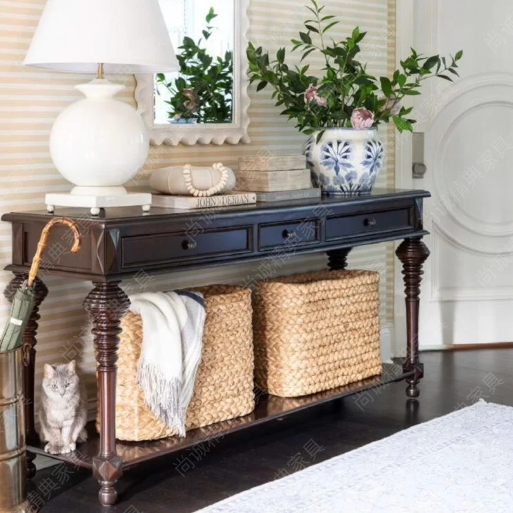 Solid wood entrance cabinet Entry entrance table French neoclassical wall long table sofa back table decorative cabinet
Solid wood entrance cabinet Entry entrance table French neoclassical wall long table sofa back table decorative cabinet