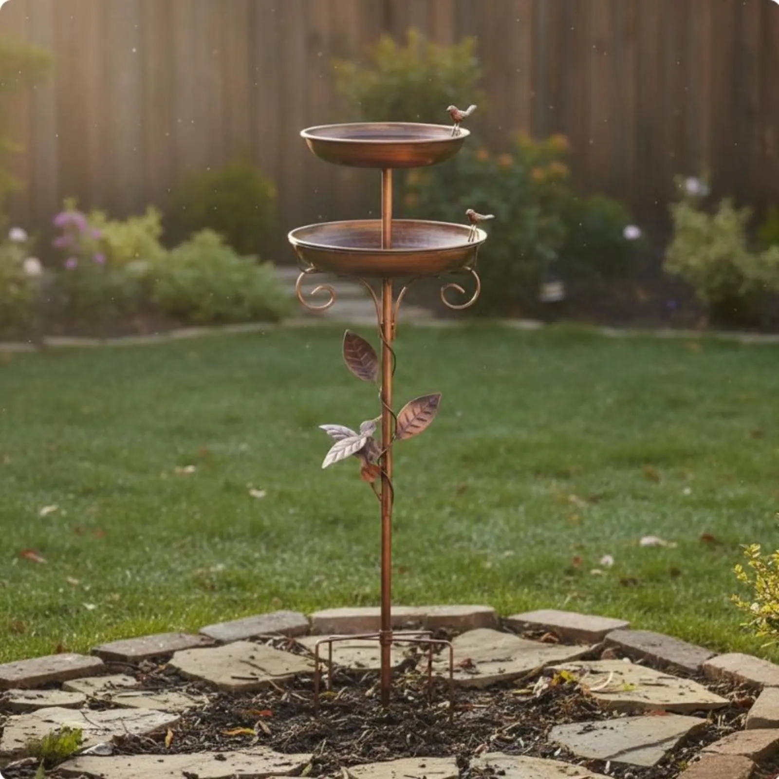 Double Tier Avian Bath Weather Resistant Metal Garden Avian Bath Stake Decorative Foliage Ornaments Easy Assembly for Gardeners
Double Tier Avian Bath Weather Resistant Metal Garden Avian Bath Stake Decorative Foliage Ornaments Easy Assembly for Gardeners