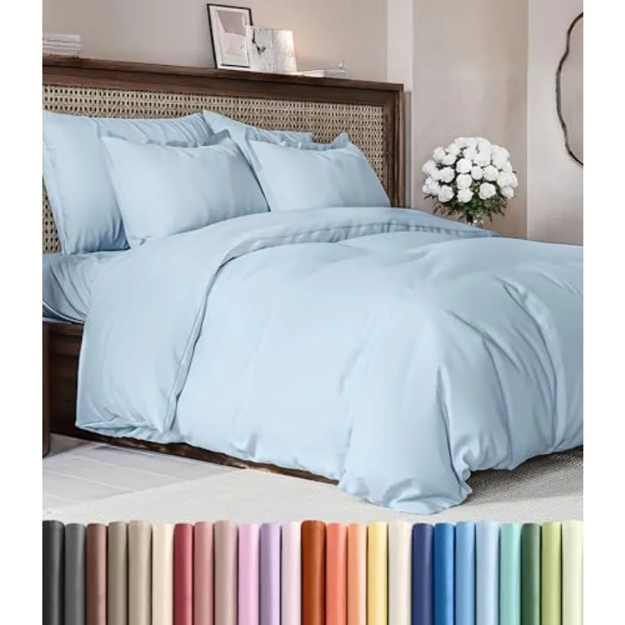 Duvet Cover Queen Size Set - Extra Soft Queen Duvet Cover 90" x 90" with 2 Pillow Shams - Hotel Luxury, Easy Care and Fade Free
Duvet Cover Queen Size Set - Extra Soft Queen Duvet Cover 90" x 90" with 2 Pillow Shams - Hotel Luxury, Easy Care and Fade Free
