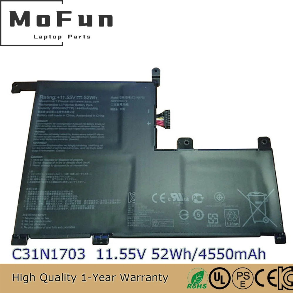 Brand New Original C31N1703 11.55V 52Wh Laptop Battery for Asus Zenbook Flip UX561U UX561UA UX561UN Q525U
Brand New Original C31N1703 11.55V 52Wh Laptop Battery for Asus Zenbook Flip UX561U UX561UA UX561UN Q525U