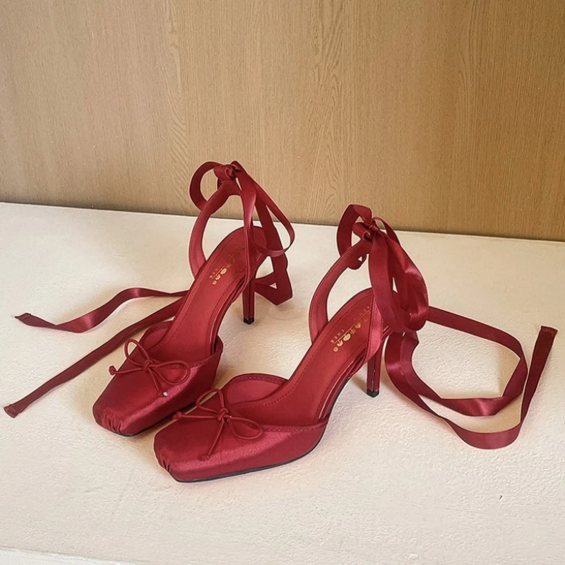 2026 Women Summer High Heeled Shoes for Woman's Square Toe Thin Heels Butterfly-Knot Pumps Sexy Ladies Ankle Strap Wedding Shoes
2026 Women Summer High Heeled Shoes for Woman's Square Toe Thin Heels Butterfly-Knot Pumps Sexy Ladies Ankle Strap Wedding Shoes
