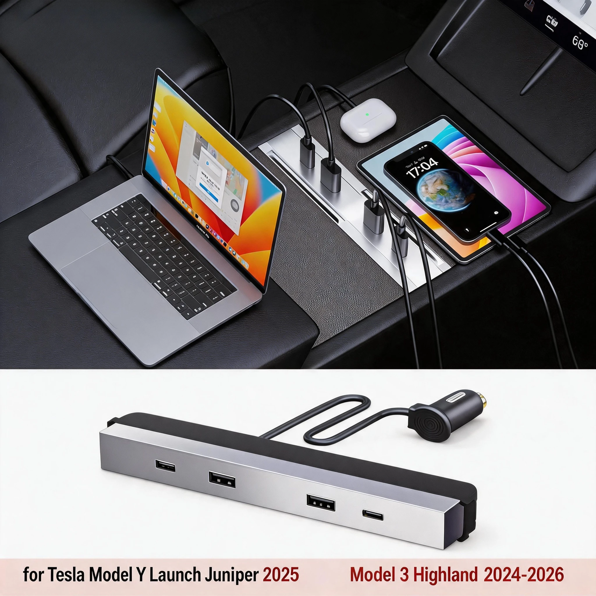 Custom Fit Tool-Free For Tesla Model YL Y Launch Juniper 65W Type-C USB HUB Fast Charging Model 3 Highland Expansion Dock
Custom Fit Tool-Free For Tesla Model YL Y Launch Juniper 65W Type-C USB HUB Fast Charging Model 3 Highland Expansion Dock