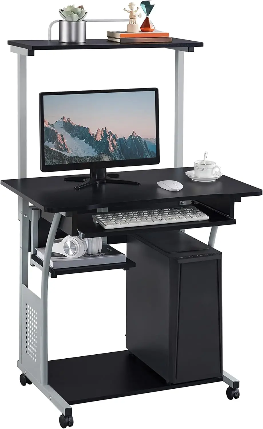 3 Tier Computer Desk With Printer Shelf And Keyboard Tray, Home Office Desk Computer Workstation Rolling Study Pc Laptop Table
3 Tier Computer Desk With Printer Shelf And Keyboard Tray, Home Office Desk Computer Workstation Rolling Study Pc Laptop Table