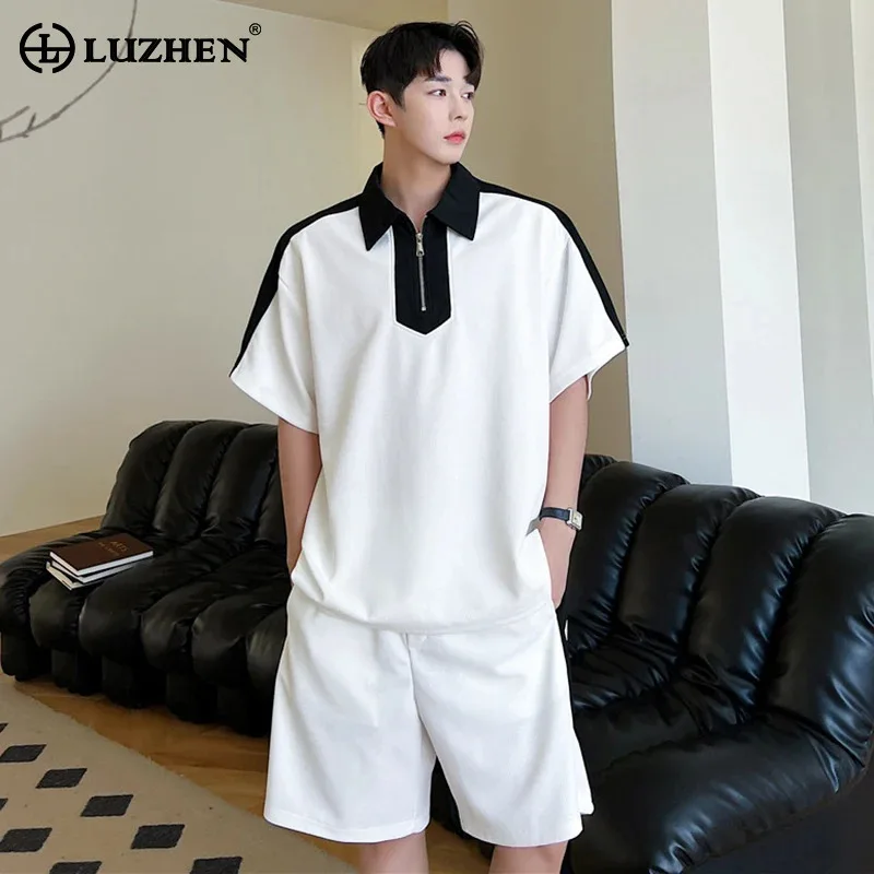 LUZHEN 2025 Summer Original Color Contrast Short Sleeve Lapel T Shirt Men's Straight Casual Shorts Fashion Two-piece Sets JY1261
LUZHEN 2025 Summer Original Color Contrast Short Sleeve Lapel T Shirt Men's Straight Casual Shorts Fashion Two-piece Sets JY1261