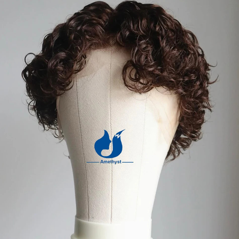 Amethyst Dark Brown And Black Curly Short Cut Men's Wig Human Hair Brazilian Remy Hair Full Lace Wig Bleached Male Hair System
Amethyst Dark Brown And Black Curly Short Cut Men's Wig Human Hair Brazilian Remy Hair Full Lace Wig Bleached Male Hair System