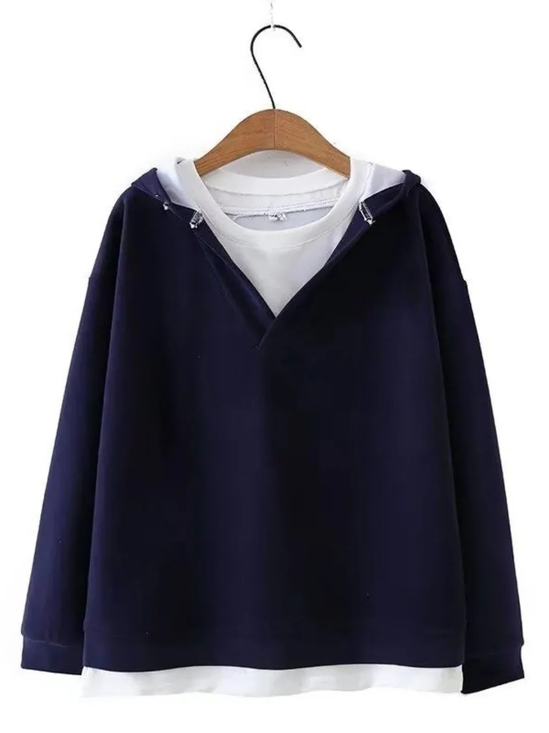 Осень-зима, лоскутная толстовка для колледжа, длинная толстовка с капюшоном све, изящный топ большого размера из двух предметов для женщин больших размеров 300, сум
Осень-зима, лоскутная толстовка для колледжа, длинная толстовка с капюшоном све, изящный топ большого размера из двух предметов для женщин больших размеров 300, сум