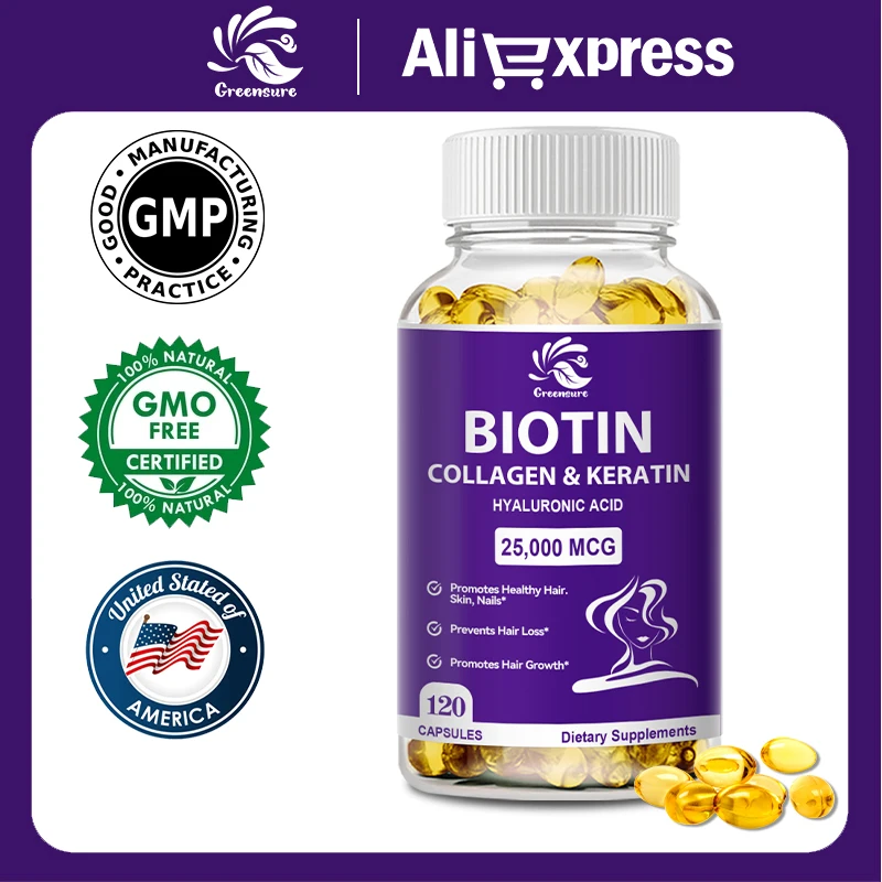 Biotin and Collagen Vitamins + Keratin with Folate for Women and Men - GMO Free & Gluten Free (60/120 Caps)
Biotin and Collagen Vitamins + Keratin with Folate for Women and Men - GMO Free & Gluten Free (60/120 Caps)