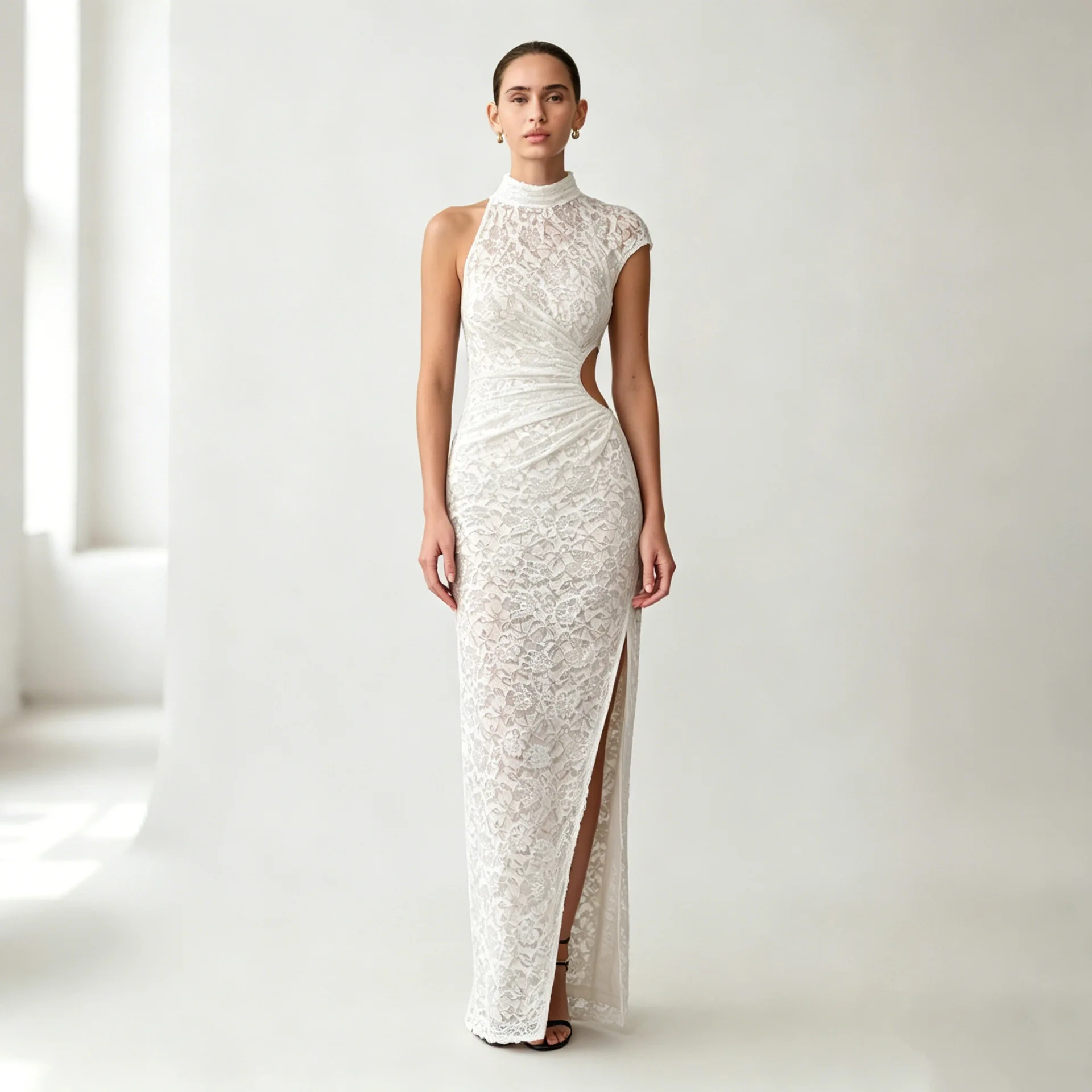 White Lace Prom Dress Sexy Hollow Side Split Sleeveless Long Sheath Party Gown Formal Bridal Wedding Guest Birthday Robe
White Lace Prom Dress Sexy Hollow Side Split Sleeveless Long Sheath Party Gown Formal Bridal Wedding Guest Birthday Robe