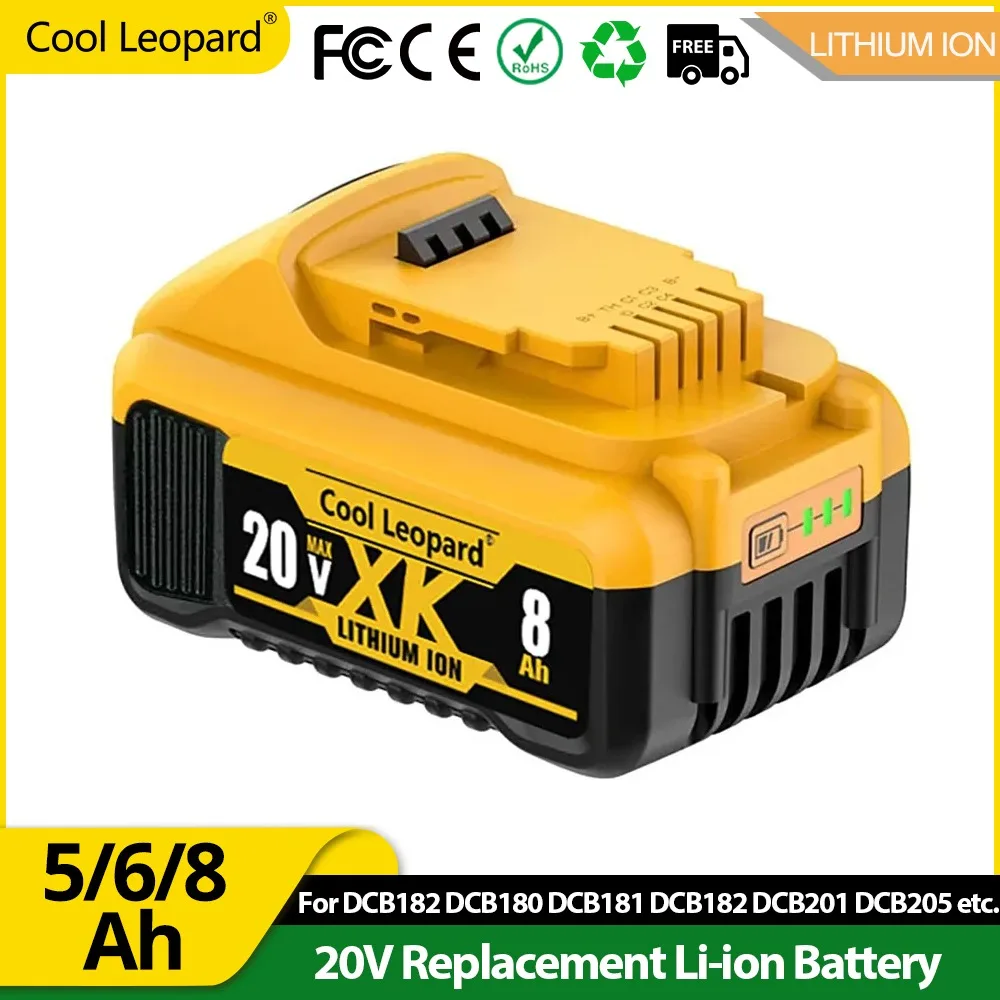 For Dewalt Battery 20V 5/6/8Ah Replacement Battery DCB200 DCB205 DCB201 DCB205 DCB204-2 DCB206 Power Tool Battery For Dewalt New
For Dewalt Battery 20V 5/6/8Ah Replacement Battery DCB200 DCB205 DCB201 DCB205 DCB204-2 DCB206 Power Tool Battery For Dewalt New
