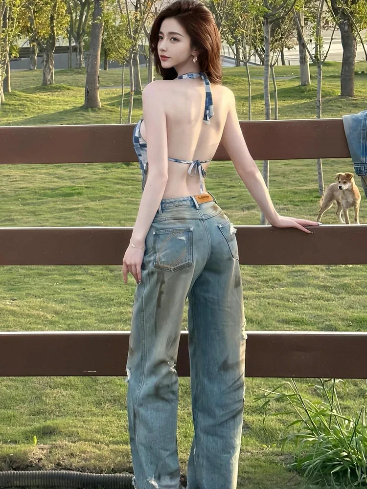 Fuyuan Blue Graffiti Denim Jeans Women's Summer New American Retro Spicy Girl Elegant Straight Leg Pants High Waist Zipper
Fuyuan Blue Graffiti Denim Jeans Women's Summer New American Retro Spicy Girl Elegant Straight Leg Pants High Waist Zipper