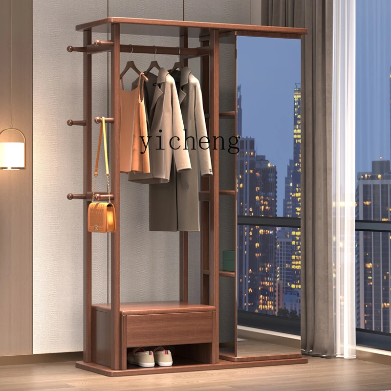 LX Solid Wood Coat Rack Floor-standing Bedroom Household Clothes Rack with Dressing Mirror
LX Solid Wood Coat Rack Floor-standing Bedroom Household Clothes Rack with Dressing Mirror