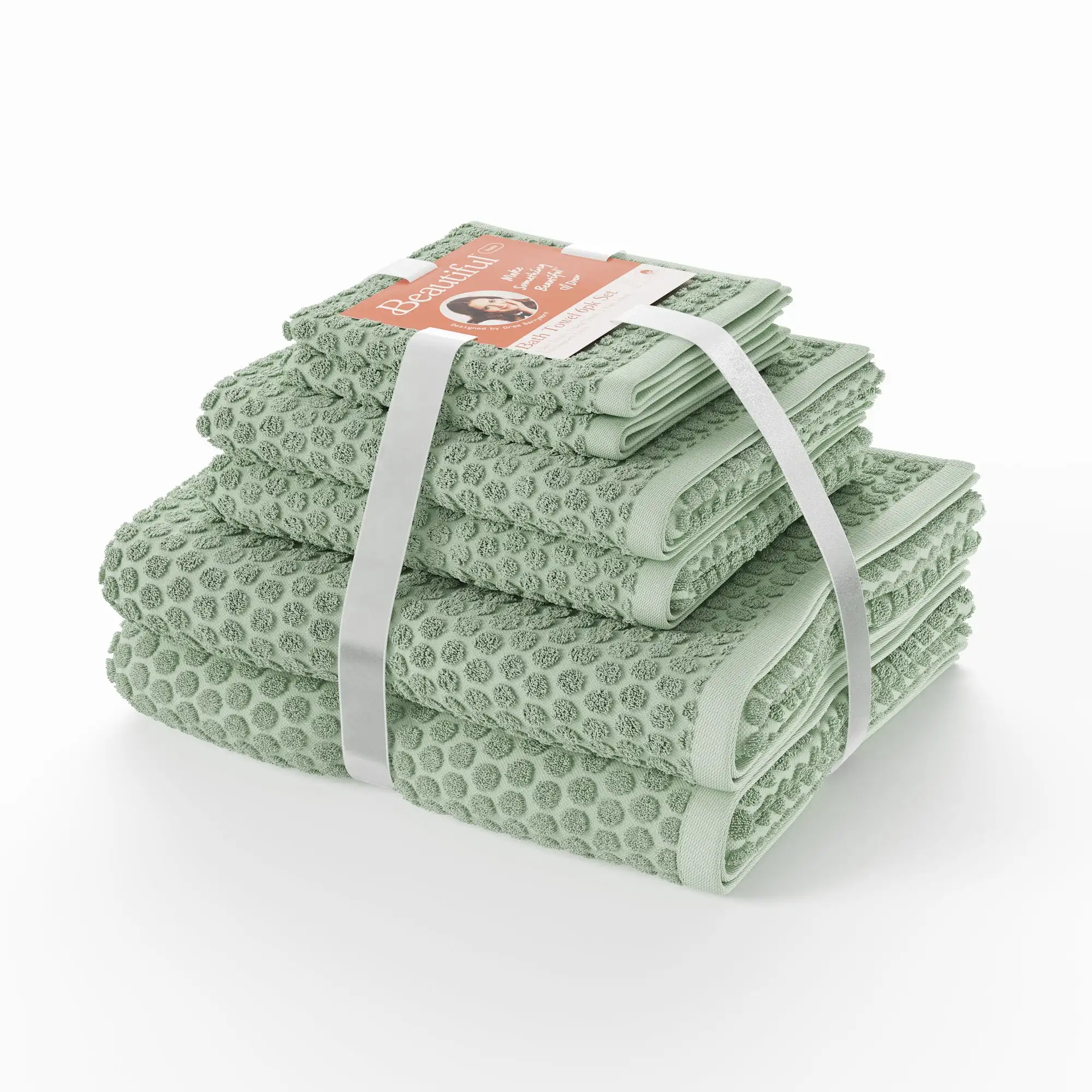 Dot Textured 6pk Towel Set, 2 Bath, 2 Hand, 2 Wash - Sage Green by Drew Barrymore
Dot Textured 6pk Towel Set, 2 Bath, 2 Hand, 2 Wash - Sage Green by Drew Barrymore