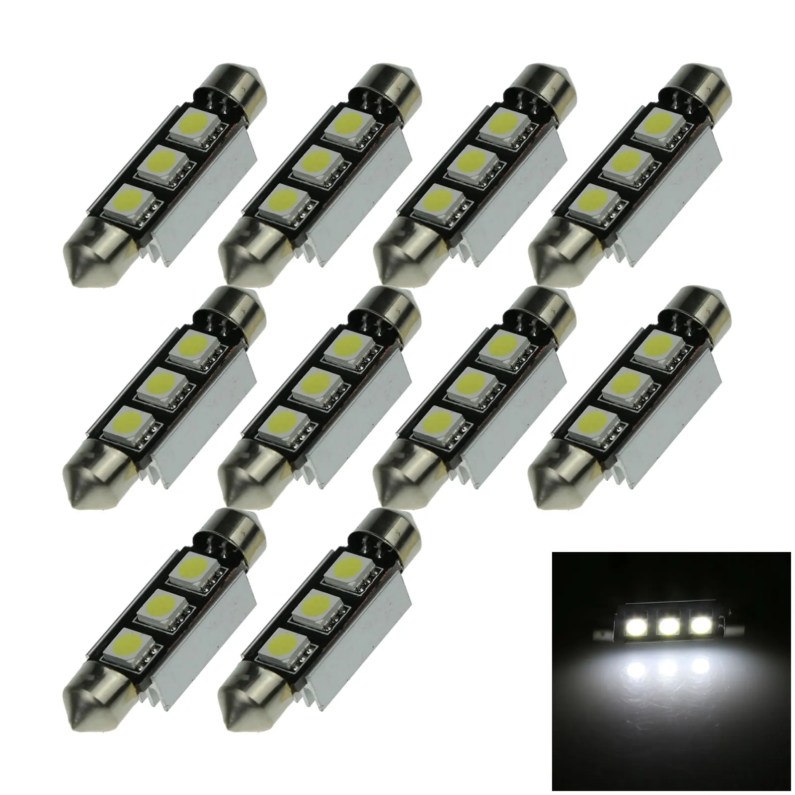 10x Белый RV 42 мм Festoon Blub номерной знак лампа Canbus без ошибок 3 излучателя 5050 SMD светодиодный 212
10x Белый RV 42 мм Festoon Blub номерной знак лампа Canbus без ошибок 3 излучателя 5050 SMD светодиодный 212